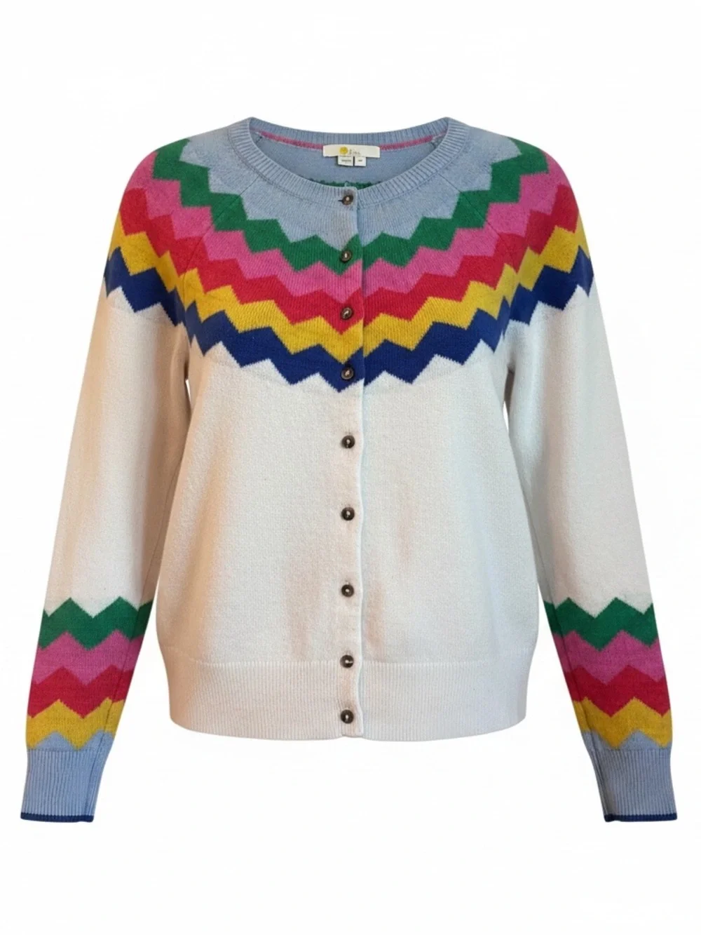 Boden Wool Rothesay Chevron Women’s Multi Color Cardigan M - Picture 1 of 7